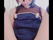 チャイナ服娘の仰け反り騎乗位✨ボーイッシュ女子にミニチャイナ服着せてみたら、意外とえろくて、挑発的な仕草に思わず生ハメ！反応がう👍 2/16
