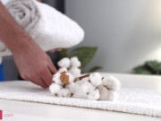 Busty teen gets fucked and creampied during massage 1/16