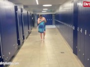 My Dirty Hobby - Nerdy babe swallows in the locker room 3/16