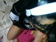 Beauty stepmom in a nun's costume worship his fat cock 16/16