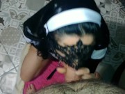 Cunt stepmother loves to perform piss blowjob with fat uncut cock 4/16