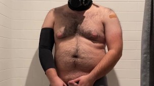Masked Bear Shows Off and Pisses His Boxer Briefs
