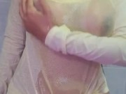 Wet t-shirt party in my shower by me, me and me - Rosie Boob 9/16