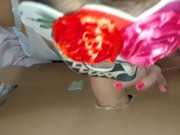 MY Step mom orders a pizza after which she eats it all and even cleans up the crumbs 10/16