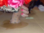 MY Step mom orders a pizza after which she eats it all and even cleans up the crumbs 16/16