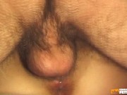 Hot babe gets her shaved pussy boned by a dude on the bed after masturbating with toys 12/16