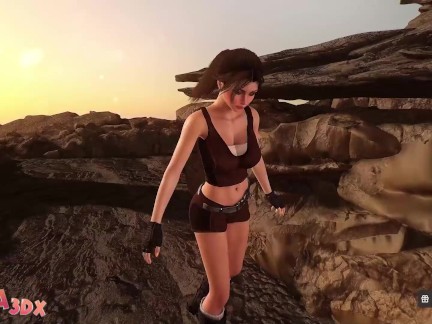 Futa3dX - LARA CROFT Stumbles Into Big Dicked Futa Cave Troll's Threesome
