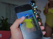 FELIZ NAVIDAD! chica cachonda monta la polla de su amigo - JENIFER PLAY 5/16