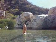 Naked blonde girl explores waterfall- relaxing and beautiful 11/16