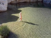 Naked blonde girl explores waterfall- relaxing and beautiful 14/16