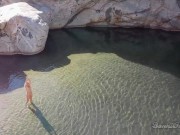 Naked blonde girl explores waterfall- relaxing and beautiful 15/16