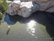 Naked blonde girl explores waterfall- relaxing and beautiful 16/16