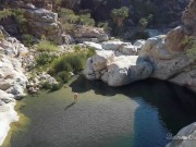 Naked blonde girl explores waterfall- relaxing and beautiful 2/16