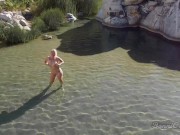 Naked blonde girl explores waterfall- relaxing and beautiful 3/16