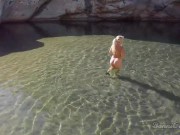 Naked blonde girl explores waterfall- relaxing and beautiful 5/16