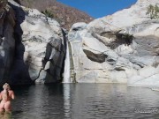 Naked blonde girl explores waterfall- relaxing and beautiful 7/16