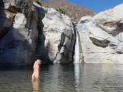 Naked blonde girl explores waterfall- relaxing and beautiful 8/16