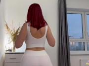 Busty sportsgirl is so busy training that she doesn't notice how I put my dick in her tight pussy 2/16