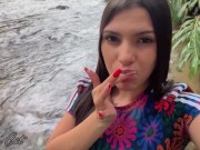 ESPIEI MINHA MEIA IRMÃ TOMANDO BANHO PELADA NA CACHOEIRA  ELA QUIS TOMAR MINHA PORRA 16/16