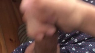 Jerking Off hard BBC under the desk