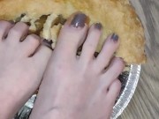 Smashing apple pie with my huge feet 4/16