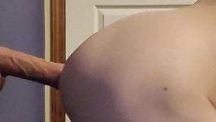 Nice dick twink has fun with big dildo