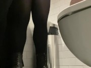 Lesbian MISTRESS FUCKS HARD Straight Girl in PUBLIC TOILET