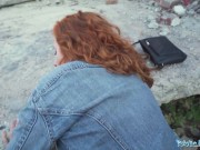 Public Agent Pretty ginger haired waitress loves outdoor sex 9/16