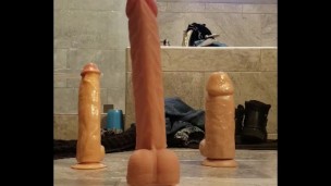 Riding 3 different dildos