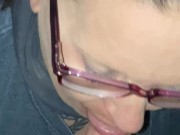 Milf sucks and swallows landlord for rent