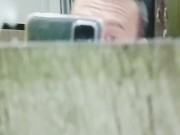 Massive cumshot in front of the mirror after the gym