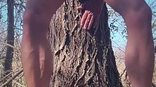 Hot Sexy Muscular Guy Masturbating in Public Outside in Nature