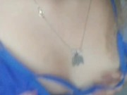 Tocándome con este bikini de color azul puesto 11/16