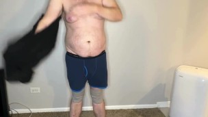 Straight Guy Undresses to Uncut Cock After a HARD Day at Work