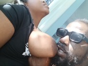 SUCKING PRETTY SOFT TITTIES IN THE AIR B&B BY THE WINDOW SO EVERYBODY CAN SEE!!!!!!!!!! 15/16