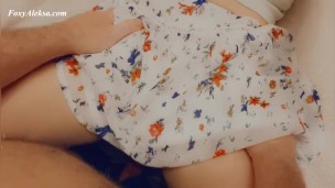Dirty harassment after school. Horny Stepdad penetrated in my panties.