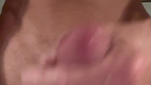 Fisting slut jerking off big load of cum