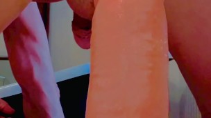 Fisting slut and riding my favourite dildo and fisting myself