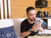 MATURE4K. Sauna boy manages to serve ginger client with the saggy body 6/16