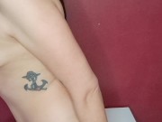 sitting on the vibrator, he ate cum