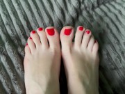 shows off her sexy feet and massages them 5/16