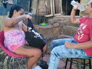 disfrutando de un buen sexo con mi amante en su patio