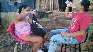 disfrutando de un buen sexo con mi amante en su patio