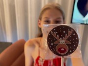 She takes my cum until the last drop from my balls on her letter to Santa on a Christmas Eve for New Years and here is how 4/16