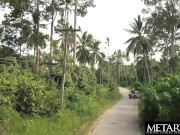 Busty Thai stunner oils up her perfect tits and hairy pussy 2/16