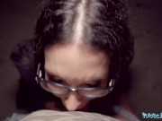 Public Agent Big tits MILF teacher gives big dick deepthroat pov blowjob 9/16