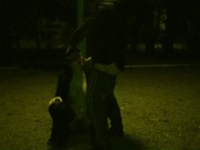 Dum Whore worship cock in public, no shame