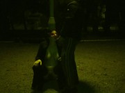 Dum Whore worship cock in public, no shame 2/16