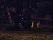 Whore deal with a big fat dick in the public park, leashed 14/16