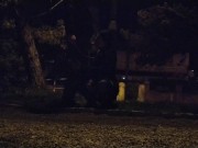 Whore deal with a big fat dick in the public park, leashed 3/16